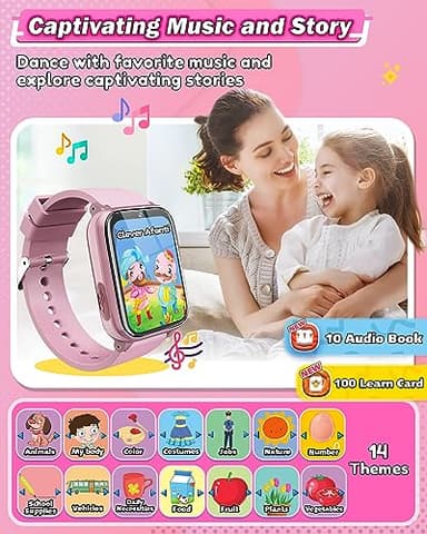 Sueseip Kids Smart Watches Girls Toys Age 6-8, HD Touchscreen Dual Cameras Kids Watch for Girl Ages 8-10, Kid Toy with 35 Games MP3 Learn Card for 5 6 7 8 9 Year Old Girl Christmas Birthday Gifts - Image 3