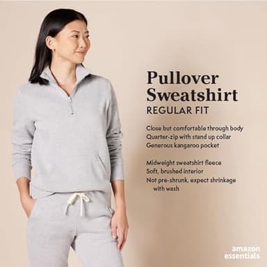 Amazon Essentials Women's Long-Sleeve Fleece Quarter-Zip Top (Available in Plus Size), Light Pink, X-Small - Image 2