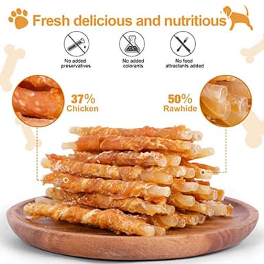 Pawant Chicken Wrapped Rawhides for Dogs Treats Puppy Training Snacks Sticks Dog Rawhide Chews All Natural Dog Treats 1lb - Image 3