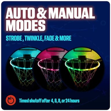 GlowCity LED Basketball with Rim Light Set - Light-Up Basketball, Remote-Controlled 16-Color Rim Light & Pump, Gift for Kids & Teens Ages 8-13, Size 7 - Image 8