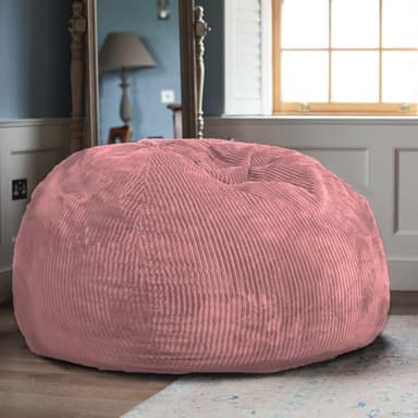 Classic Bean Bag Chair, with Faux Rabbit Fur Cover for Teens and Kids, Memory Foam Bean Bag Chairs, Ultra Soft Faux Fur Fabric, 2.5 feet Round Fluffy Bean Bag Sofa - Image 7