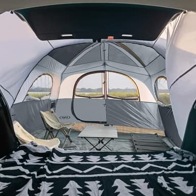 UNP SUV Tent for Camping, 6-Person Car Camping Tents, SUV Tailgate Tent for Outdoor, Easy Set Up with Rainfly 10'x9'x78in(H) (Gray) - Image 5