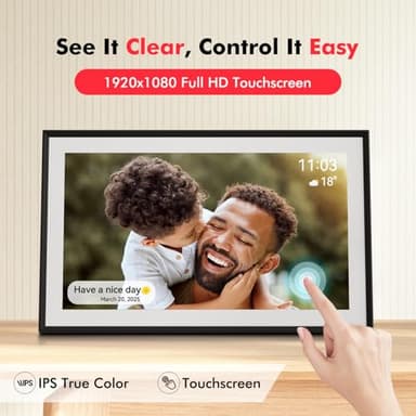 Digital Picture Frame, 15.6 Inch Large Frameo Digital Photo Frame WiFi, 32GB, 1920 * 1080 IPS HD Touch Screen, Tabletop&Wall-Mounted, Share Picture Video, Birthday, Wedding, for Mom - Image 5