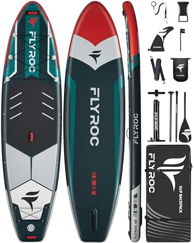 11'6x35'' Extra Wide Inflatable Paddle Board, 450lb Capacity Stand Up Paddle Board for Adults (x3), Stable Inflatable SUP, All Skill Levels, 3 Handles, 100L Backpack, 3PCS Paddle, 5L Dry Bag - Image 1