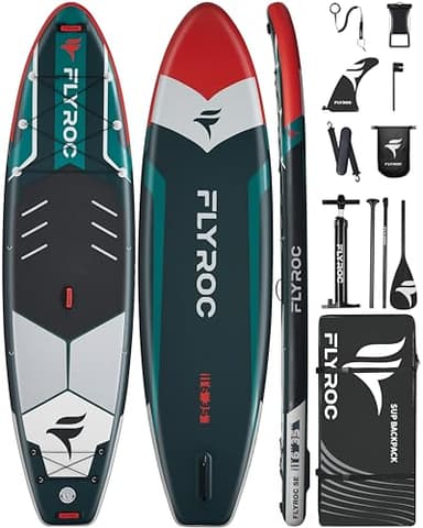 11'6x35'' Extra Wide Inflatable Paddle Board, 450lb Capacity Stand Up Paddle Board for Adults (x3), Stable Inflatable SUP, All Skill Levels, 3 Handles, 100L Backpack, 3PCS Paddle, 5L Dry Bag - Image 1