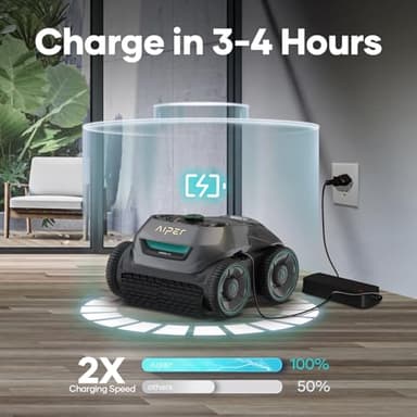AIPER Cordless Robotic Pool Cleaner, WavePath Navigation, Wall-Climbing, Quad-Motor, 150 mins Runtime for Inground Pools up to 1,600 sq.ft, ZT6002 (Renewed) - Image 7