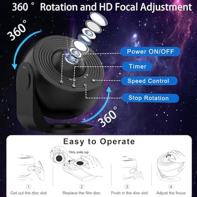 [Pro 2025] Planetarium Projector with Brighter Wider Projection, 13 in 1 Star Projector Galaxy Light with Starry Night Sky Space Nebula Solar System Constellation Moon for Bedroom Ceiling Room Decor - Image 5