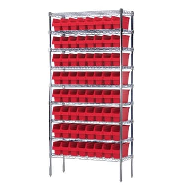 Akro-Mils 30040 ShelfMax Plastic Nesting Shelf Bin Box, 12-Inch Length x 4-Inch Width x 6-Inch Height, Case of 16, Red - Image 4