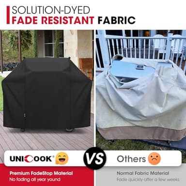 Unicook 58 Inch Grill Cover for Weber Genesis II, LX 300 Series and Genesis 300 Series Gas Grills, Heavy Duty Waterproof Fade Resistant BBQ Cover, All Weather Protection, Compared to Weber 7130 - Image 4