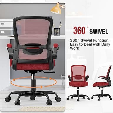 Mimoglad Office Chair, Ergonomic Desk Chair with Adjustable Lumbar Support, High Back Mesh Computer Chair with Flip-up Armrests-BIFMA Passed Task Chairs, Executive Chair for Home Office - Image 3