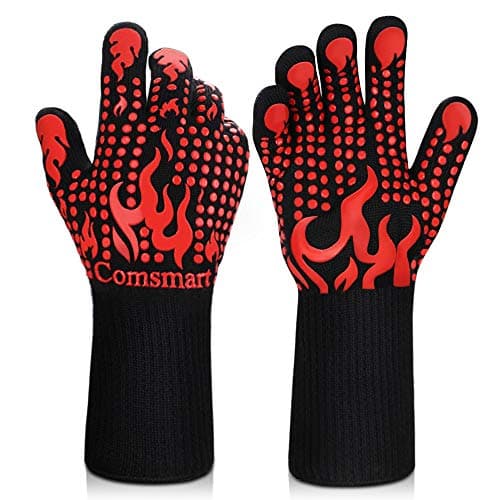 Comsmart BBQ Gloves, 1472 Degree F Heat Resistant Grilling Gloves Silicone Non-Slip Oven Gloves Long Kitchen Gloves for Barbecue, Cooking, Baking, Cutting - Image 1