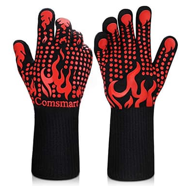 Comsmart BBQ Gloves, 1472 Degree F Heat Resistant Grilling Gloves Silicone Non-Slip Oven Gloves Long Kitchen Gloves for Barbecue, Cooking, Baking, Cutting - Image 1