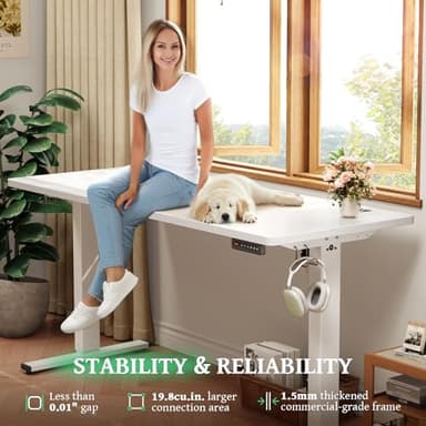 SIAGO Electric Standing Desk Adjustable - 55 x 24 Inch Sit Stand up Desk with Cable Management - 3 Memory Preset Adjustable Height Table - Image 4