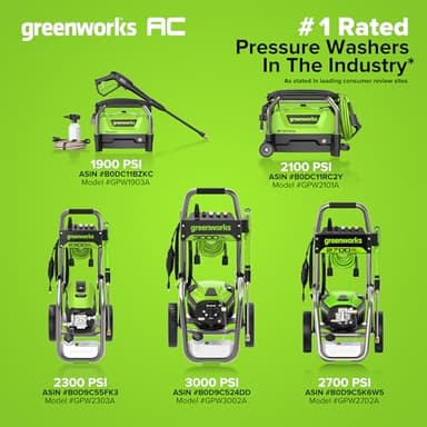 Greenworks 2100 PSI (SGS Certified) 1.2 GPM 13Amp Compact Electric Pressure Washer Telescoping Handle Power Washer for Cars, Driveways, Patios, Patio Furniture & Around Pools - Image 5