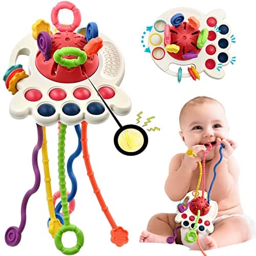 AiTuiTui Sensory Toddler Travel Toys for 1 2 Year Old Boy Girl Birthday Gift, Soft Silicone Baby Teething Fidget Educational Learning Toys for Infant 6 9 12 18 Months - Image 1
