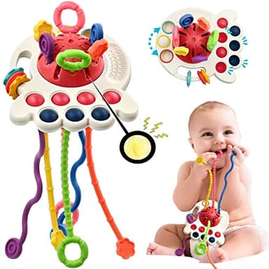 AiTuiTui Sensory Toddler Travel Toys for 1 2 Year Old Boy Girl Birthday Gift, Soft Silicone Baby Teething Fidget Educational Learning Toys for Infant 6 9 12 18 Months - Image 1