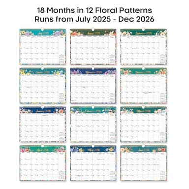 Calendar 2025-2026, Monthly Wall Calendar from July 2025 to December 2026, 11.5" x 14.7", Spiral Binding Hanging Wall Calendar, Perfect for Home or Office, Floral - Image 7