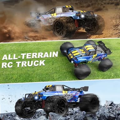 1:16 Scale RC Cars for Adult, Remote Control Car Fast 40KPH Hobby RC Cars for Boys Age 8+, 4x4 All Terrain Off-Road RC Truck for Kids with 2.4 GHz Remote Control 2 Rechargeable Batteries - Image 6