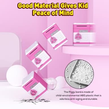 ATM Piggy Bank for Boys Girls, Electronic Money Bank with Password Paper Money Saving Box Coin Can Kids Safe Bank, Birthday Gift Toy for Kids Adults - Image 5