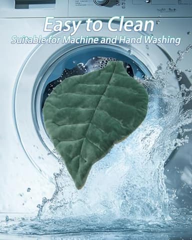 Rzxlszy Cat Mat Self Warming Cat Bed 26"x20" Leaf Shaped Cotton Soft Warm Pet Pad Blanket for Indoor Bed Couch Sofa Floors Cat and Dog Warm Mattress (Green) - Image 6