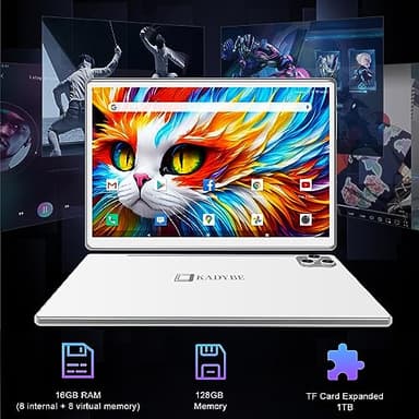 2025 Latest Tablet Android 13 Tablets 10 Inch, Tablets 128GB ROM+16GB RAM (8+8 Virtual), 2 In 1 Tablet with keyboard, Powerful Octa-Core+13MP Camera, 1TB TF Expandable, FHD IPS Display WiFi Tableta PC - Image 3