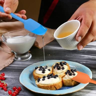 Coukre Silicone Spatula Set of 5,High Heat Resistant, Food Grade Silicone, Upgraded Extended Reinforced Handle,Dishwasher Safe, for Baking, Cooking - Image 5