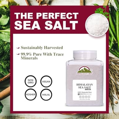 Himalayan Chef Coarse Grain Himalayan Sea Salt, 5 lb Jar - Pure, Natural, Non-GMO, Kosher, Ideal for Cooking, Baking, Seasoning, and Grinder Refills - Image 7