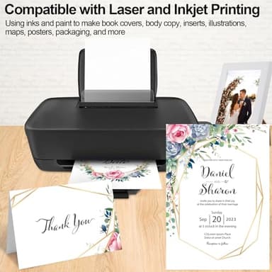 White Cardstock 8.5 x 11, 230gsm Cover Cardstock Paper, 85 Lb Heavy Card Stock for Printer, Card Stock Paper for Invitations, Scrapbooking, Crafts, Diy Cards, Decoration, Drawing (30 Sheets) - Image 4