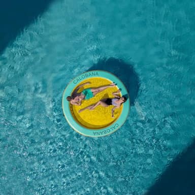 CALOBANA 8' x 8' Heavy Duty Floating Hammock for Multi Person Party Lake Floating Island with Mesh Water Rafts for Lake Tanning Pool Lounger Float for Adults Round Float Mat - Image 3