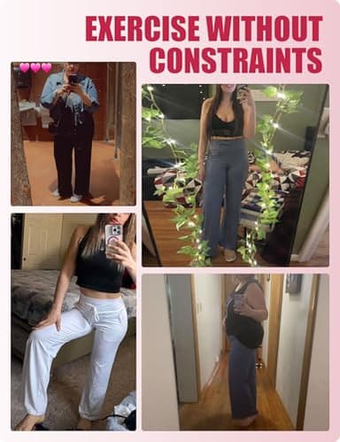 Showitty 1/3 Pack Wide Leg Yoga Pants for Women, Comfy Lounge Pajama Sweatpants Loose Causal Palazzo with Pockets - Image 2