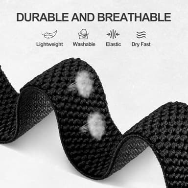 ANNEFIT Stretchy Nylon Watch Band for Men Women, Adjustable Elastic Watch Straps with Quick Release, Replacement Wristband 20mm with Black Buckle (Black) - Image 2