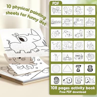 Jar Melo Washable Dot Markers, 6 Colors Dot Paints with 108 PDF & 10 Physical Activity Papers, Non-Toxic Bingo Daubers for Toddlers 1-3 2-4 - Image 2