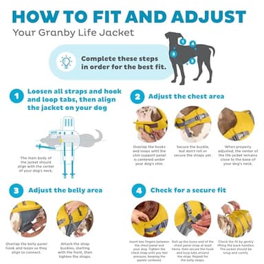 Outward Hound Granby Splash Dog Life Jacket, High-Buoyancy Dog Life Vest for Swimming, Boating, and Water Safety, Large, Yellow - Image 3