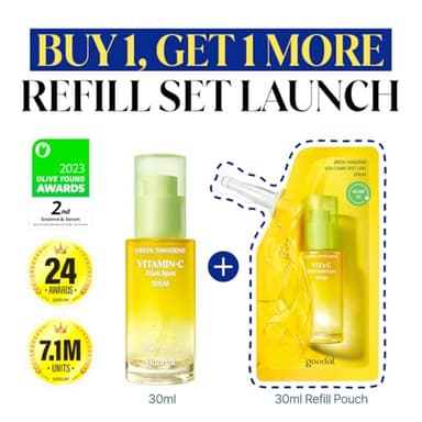 GOODAL Green Tangerine Vitamin C Serum - Advanced Version (2.02 Fl Oz (Pack of 2, Refill Included)) - Image 2