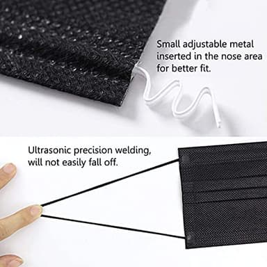 NNPCBT 500PCS 3 ply black disposable masks filter mask - Image 6