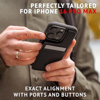 Vaultskin for iPhone 16 Pro Max Case - Slim Leather Case with Card Holder, Magnetic Closure and Drop Protection, Stylish Wallet Case for iPhone 16 Pro Max, Ideal Gift (Black, Eton) - Image 6