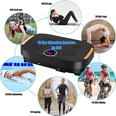 AXV Vibration Plate Exercise Machine Whole Body Workout Vibrate Fitness Platform Lymphatic Drainage Machine for Weight Loss Shaping Toning Wellness Home Gyms Workout - Image 2