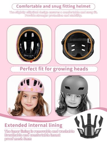 XJD Toddler Helmet Kids Bike Helmet Baby Multi-Sport Adjustable Skateboard Helmet for Kids Boys Girls Infant Lightweight for Age 1 and Older (Pink Flowers, X-Small: 18.11"-20.08" / 46-51 cm) - Image 6