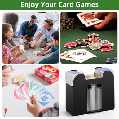 YUCEEN Automatic Card Shuffler 1/2/4/6 Decks,Battery Operated Electric Playing Card Shuffler for UNO,Casino Card Game,Poker,Phase 10,Blackjack,Texas Hold'em,Home Card Games - Image 6
