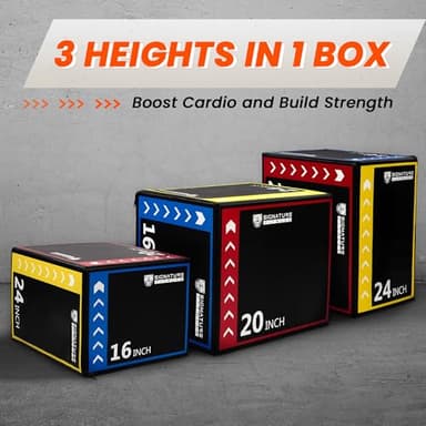 Fitvids Plyo Box, 3-in-1 Foam Plyometric Jump Box, 16”x20”x24” Box Jump for for Home Gym Training Fitness Workout Exercise - Image 2