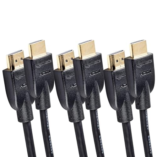 Amazon Basics HDMI Cable, 3-Pack, 3ft, 4K@60Hz, High-Speed 4K HDMI 2.0 Cord (18Gbps), 2160p, 48 bit, Compatible with TV/PS5/Xbox/Roku, Black - Image 1