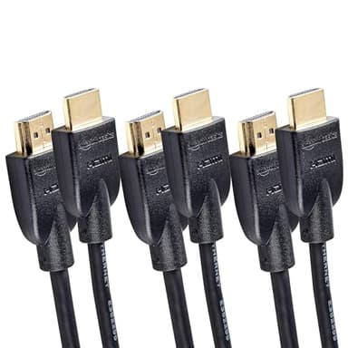 Amazon Basics HDMI Cable, 3-Pack, 3ft, 4K@60Hz, High-Speed 4K HDMI 2.0 Cord (18Gbps), 2160p, 48 bit, Compatible with TV/PS5/Xbox/Roku, Black - Image 1