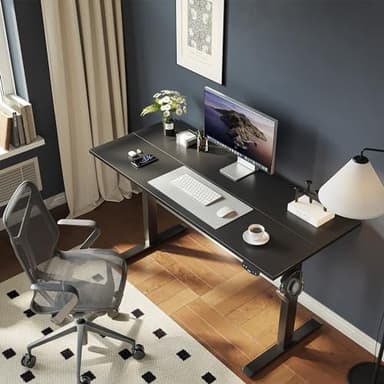 Agilestic Electric Standing Desk, 48 x 24 Inches Height Adjustable Desk, Sit Stand up for Work Office Home, Ergonomic Rising Gaming Computer Table with Memory Preset, Black - Image 4