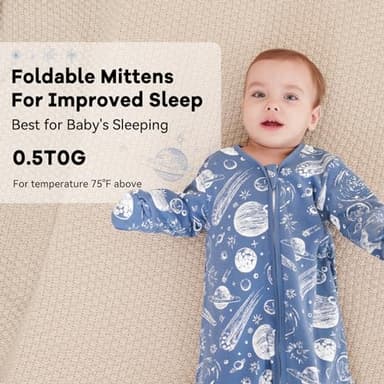 Unnivoll Baby Sleep Sack 18-24 Months 100% Cotton Long Sleeve Wearable Blanket Baby Sleep Bag with 2-Way Zipper 2 Pack 0.5 Tog Sleeping Sack for Newborn Infant - Image 5