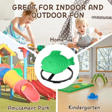 Sensory Spinning Chair for Kids with Autism & ADHD, Swivel Chair for Indoor/Outdoor Use, Sit and Spin Toys, Fish-Shaped Sensory Chairs for Autistic Children, Training Body Coordination (Green) - Image 7