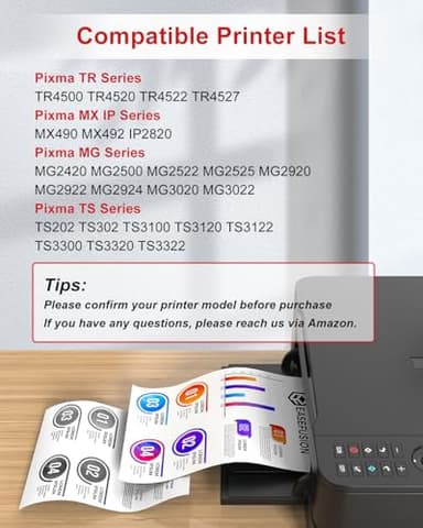 EaseFusion 245XL 246XL Combo Pack Replacement for Canon Ink 245 246 PG-245 XL PG-245XL Black Color Ink Cartridges for Canon Pixma MX490 MX492 MG2522 TR4520 TS3322 TS202 MG2500 TS3122 TR4500 Printer - Image 3