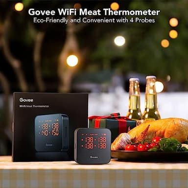 Govee Wireless Meat Thermometer with 4 Probe, Smart WiFi Meat Thermometer with Unlimited Range App Notification Alert, Digital Rechargeable Bluetooth Food Thermometer for Smoker BBQ Grill Oven Kitchen - Image 4