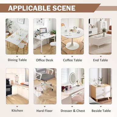 LovePads Clear Desk Mat 30 x 60 Inch, 2mm Thick Clear Table Protector, Waterproof Plastic Table Cover Protector, Vinyl Desk Cover Desk Pad for Desktop, Coffee & Dining Tabletop - Image 6