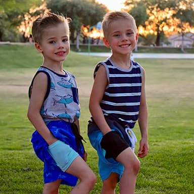 Cozople Big Boys Quick Dry UPF50+ Beach Swim Trunks with Stretchy Boxer Brief Liner Swimming Shorts Novelty Blue Shark Graphic Lightweight Swimwear Bathing Suit Size 10-12 - Image 4