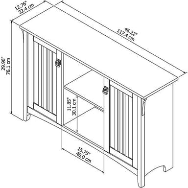 Bush Furniture Salinas Accent Storage Cabinet with Doors and Shelves, Farmhouse Cabinet Buffets & Sideboards - Image 3